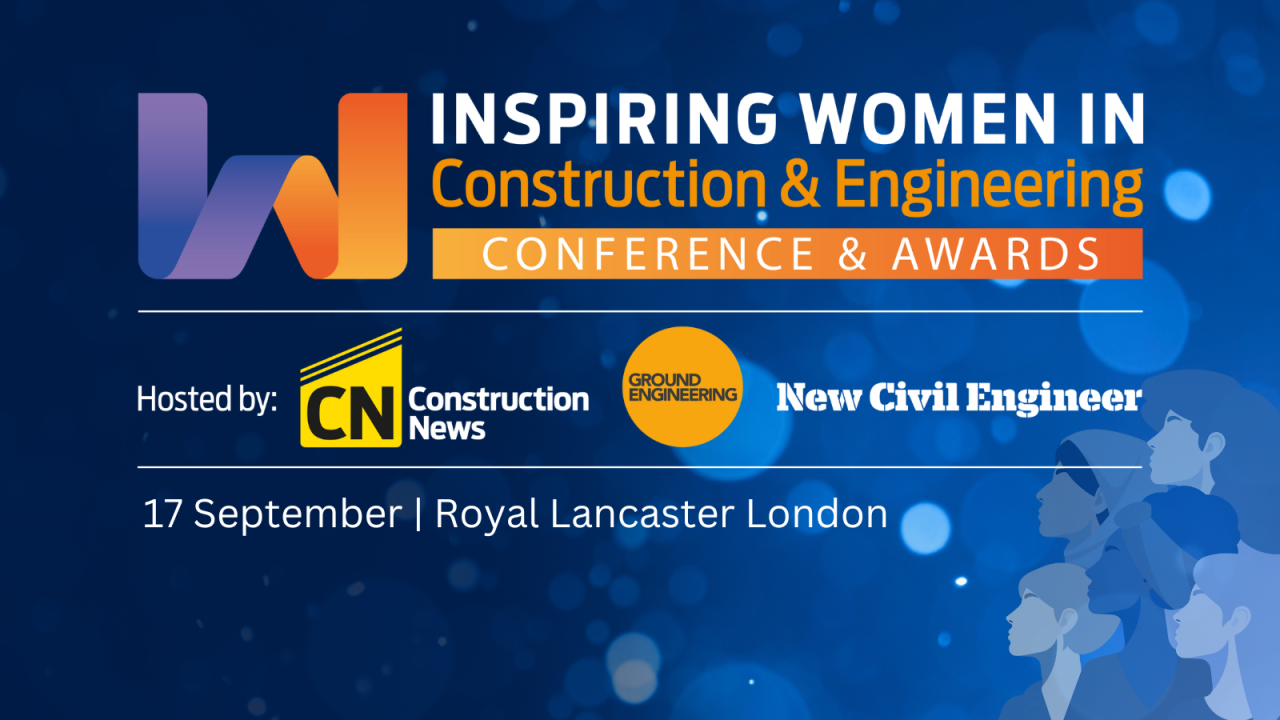 graphic showing Construction News 'Inspiring Women in Construction & Engineering Conference and Awards'.